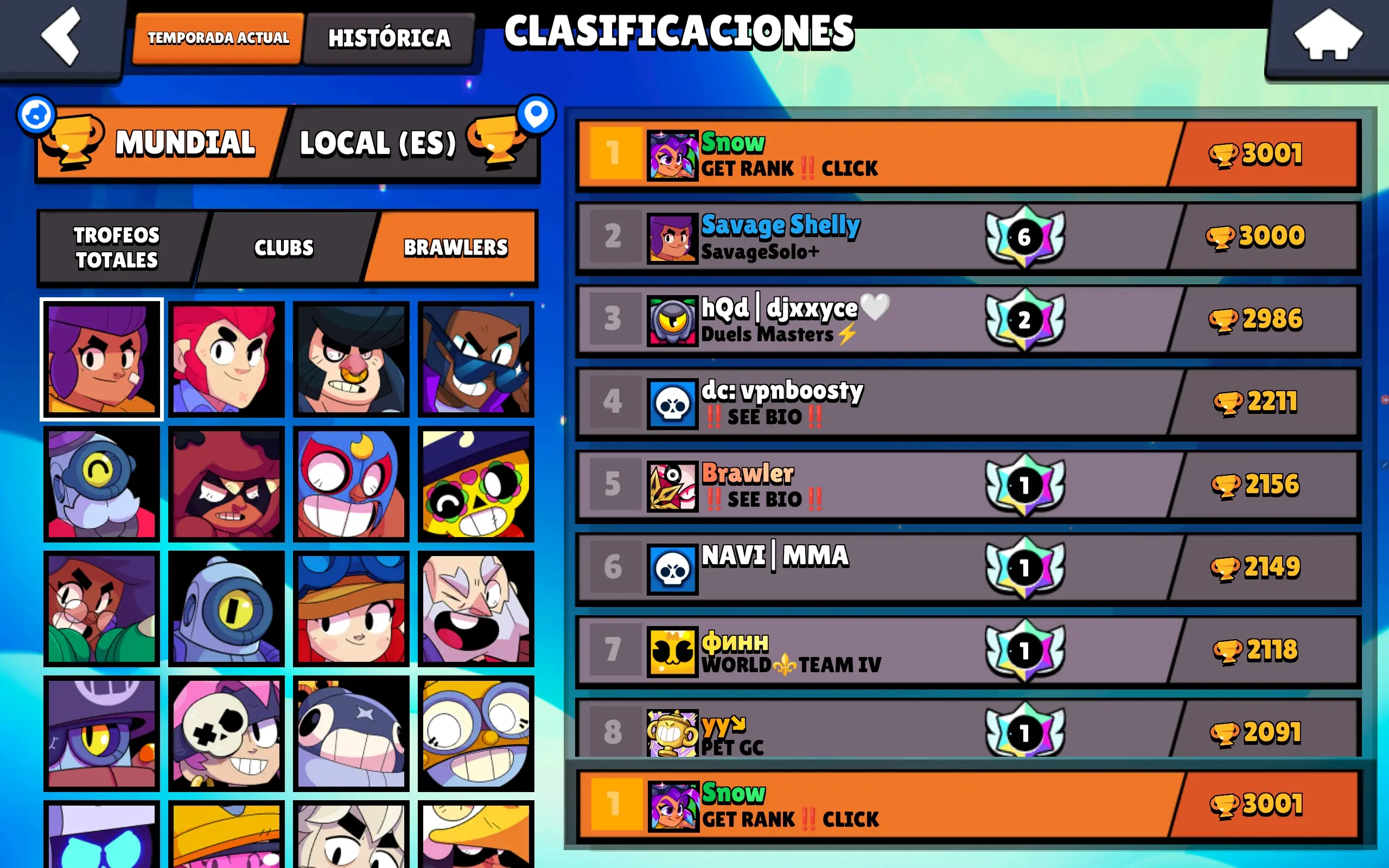 Top 1 global trophy system 2025 - win streak leaderboard screenshot